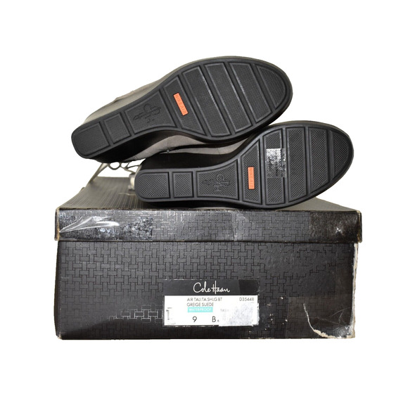 C0 NEW COLE HAAN AIR TALI Greige Suede Waterproof Tall Shearling Boots Size 9B - Picture 10 of 10